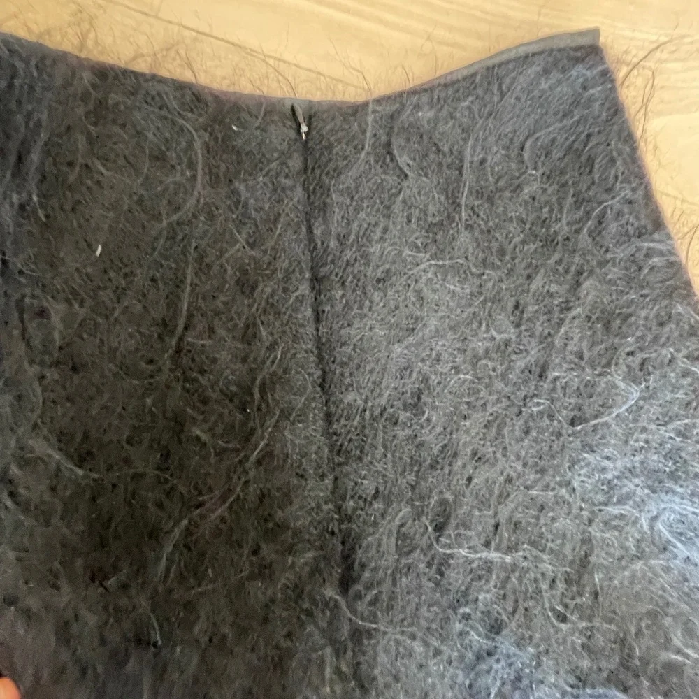 vintage Sybilla noche:  black mohair skirt with silk lining - Picture 6 of 13